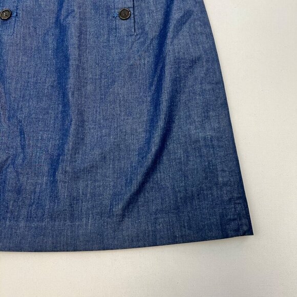 Loft Womens A-Line Above Knee Skirt Blue Size 4 Button Accents - Picture 4 of 9